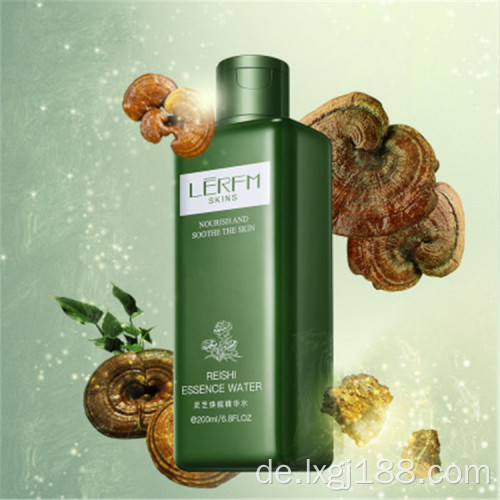 Private Label 200ml Ganoderma Lucidum Extrakt Revitalisierende Essenz Wasser Feuchtigkeitsspendend Verbessert trockene Haut Gesichtswasser